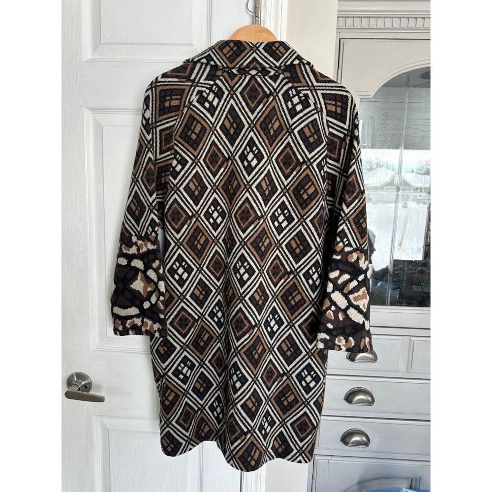 Anthropologie Field Flower Geo Wool Sweater Coat Size Small NEW - Picture 3 of 12